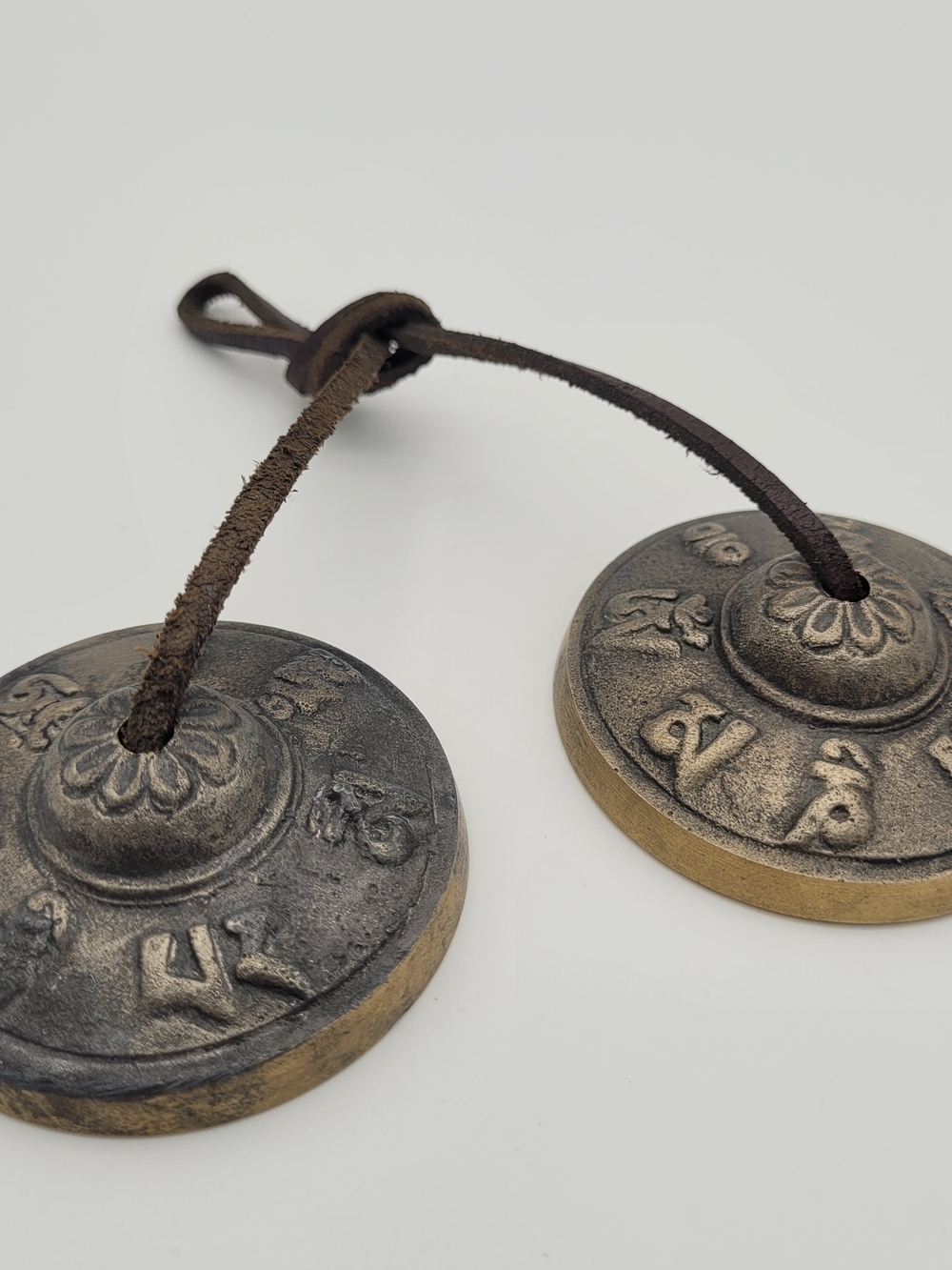 Handheld Tibetan Tingsha Cymbals - Brass